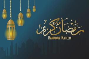 croissant islamique avec mosquée pour ramadan kareem et eid mubarak. motif demi-lune doré, illustration background.vector