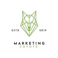 loup coyote marketing dessin au trait logo design vecteur
