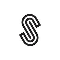 lettre initiale s simple monogramme dessin au trait logo design vecteur