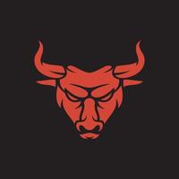taureau buffle boeuf vache tête de bétail mascotte en colère logo design vecteur