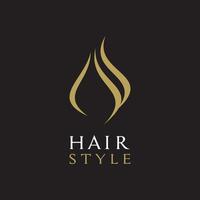 vecteur de conception de logo de cheveux de beauté de luxe
