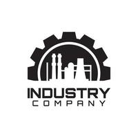industrie de l'usine de pignons pour le vecteur de conception de logo industriel