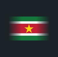 pinceau de drapeau du suriname. drapeau national vecteur