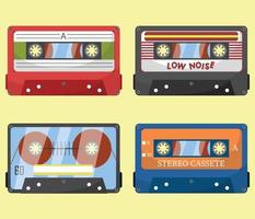 collection d'illustrations vectorielles de cassettes vintage vecteur