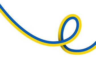 motif ondulé avec drapeau national de l'ukraine, cadre de bordure drapeau rayé de l'ukraine. symbole, bannière d'affiche du drapeau ukrainien. ruban agitant dans un style bleu et jaune, vecteur isolé sur fond blanc