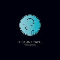 conception de modèle d'icône de logo de cercle d'éléphant pour la marque ou l'entreprise et autre vecteur