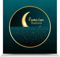 fond islamique de luxe avec ornement décoratif lanterne dorée et étoile eid et fond de ramadan avec lanterne dorée vecteur