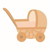 poussette de vecteur mignon, clipart pépinière boho. dessin animé enfants clipart pour bébé, décor de chambre d'enfants, fête d'anniversaire ou textile de vêtements.