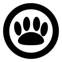 empreinte animale l'icône de couleur noire en cercle ou en rond vecteur