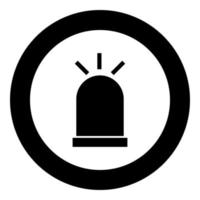 icône de sirène couleur noire en cercle vecteur