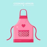tablier de cuisine pour femme au foyer. uniforme rose pour femme de chambre. conception de vecteur