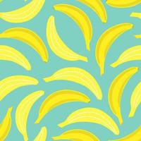 modèle de banane sans soudure de vecteur. bananes mûres délicieuses à plat, style dessin animé, dessin à la main. impression à la mode pour l'emballage, les textiles, le papier numérique. produit diététique sain et naturel vecteur