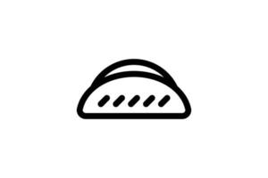 icône de taco style de ligne de cuisine mexicaine gratuit vecteur
