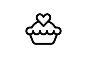 style de ligne de boulangerie icône tarte gratuit vecteur