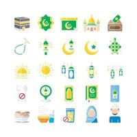 pack d'icônes plat ramadan