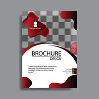 modèle vectoriel abstrait d'entreprise. conception de la brochure, mise en page moderne de la couverture, rapport annuel, affiche, écorcheur en a4 avec du rouge, avec fond d'espace pour la photo. vecteur de modèle de conception