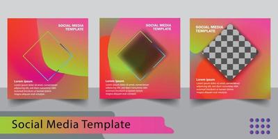 ensemble de modèle de bannière carrée modifiable. publication sur les réseaux sociaux modernes en couleur, fuites de lumière, adaptée aux entreprises, adaptée aux publications sur les réseaux sociaux et aux publicités sur le Web. avec arrière-plan pour la mise en page photo vecteur