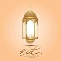 eid mubarak, eid al adha, eid al fitr, vecteur de lanterne de lampe islamique réaliste