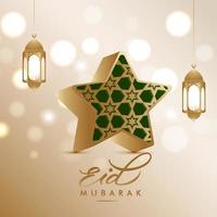 eid mubarak, eid al adha, bannière d'affiche vectorielle islamique eid al fitr avec lune et étoile vecteur