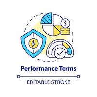 icône de concept de conditions de performance vecteur