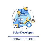 icône de concept de développeur solaire vecteur