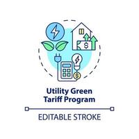 icône de concept de programme de tarif vert utilitaire vecteur