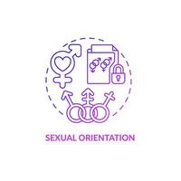 icône de concept dégradé violet orientation sexuelle vecteur