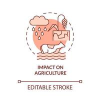 impact sur l'icône de concept rouge de l'agriculture vecteur