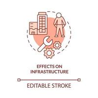 effets sur l'icône de concept rouge d'infrastructure vecteur