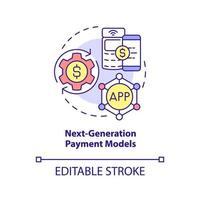 icône de concept de modèles de paiement de nouvelle génération