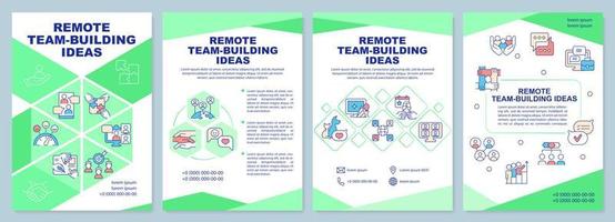 modèle de brochure verte d'idées de teambuilding à distance vecteur