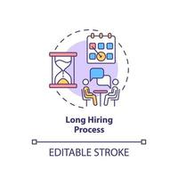 icône de concept de long processus d'embauche vecteur