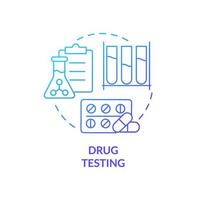 icône de concept de dégradé bleu de test de drogue vecteur