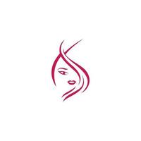 illustration logo design beauté pour femme vecteur