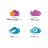 collection de logos en nuage vecteur
