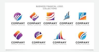 collections de logos financiers d'entreprise vecteur