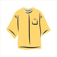 t-shirt haut décontracté jaune orange dessin animé vecteur