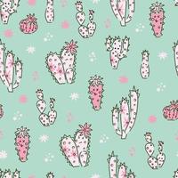 modèle sans couture de cactus. texture répétitive mignonne. fond avec des plantes du désert. illustration vectorielle. vecteur