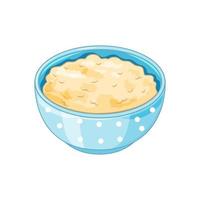 assiette de flocons d'avoine sur fond blanc dans le style cartoon. la farine d'avoine est un aliment sain. illustration vectorielle.