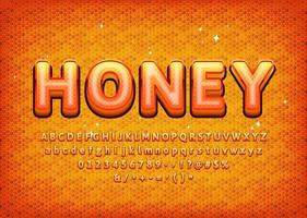 alphabet de miel doux avec motif réaliste vecteur