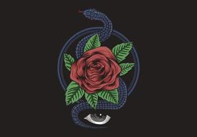 oeil de serpent rose vecteur