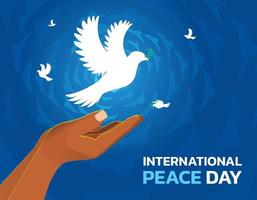concept de journée internationale de la paix. concept d'illustration présente le monde de la paix. vecteur illustrer.