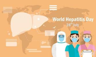 concept d'hépatite. illustration vectorielle, bannière ou affiche pour la journée mondiale de l'hépatite. vecteur