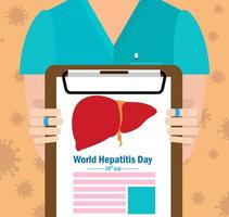 concept d'hépatite. illustration vectorielle, bannière ou affiche pour la journée mondiale de l'hépatite. vecteur