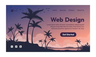 conception de sites web nature paysage page de destination design plat vecteur