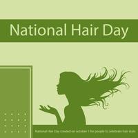 journée nationale des cheveux créée le 1er octobre pour que les gens célèbrent la coiffure. vecteur