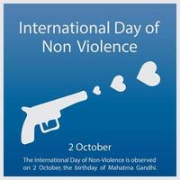 la journée internationale de la non-violence est célébrée le 2 octobre, jour de l'anniversaire du mahatma gandhi. vecteur