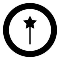 icône noire de baguette magique en cercle vecteur