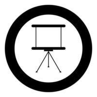 L'icône du tableau de présentation d'entreprise couleur noire en cercle ou rond vecteur