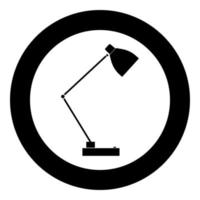 L'icône de la lampe de couleur noire en cercle vecteur